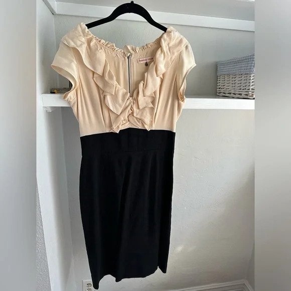 Rebecca Taylor | Dresses | Rebecca Taylor Silk Linen Mix Ruffle Top Zip  Dress | Poshmark